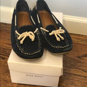 Nine West Navy Blue Moccasins. Only worn 2 times
